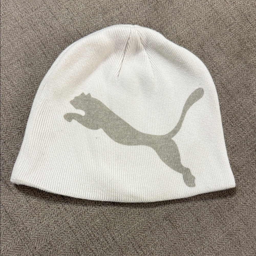 Puma White and Gray Beanie